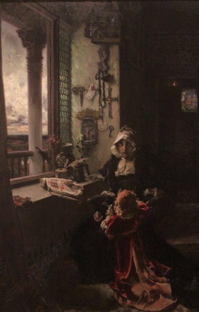 Queen Juana the Mad, Confined in Tordesillas with Her Daughter, Infanta Catalina by Francisco Pradilla y Ortiz